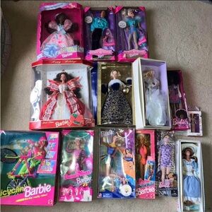 VINTAGE HUGE 14 BARBIE LOT NEW IN BOX DEBBIE OLYMPIC SKATER BIRTHDAY KEN DANCE